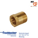 Fischbacher PFT Reduziernippel 3/4&#8243; AG 1/2&#8243; IG Messing 20205111