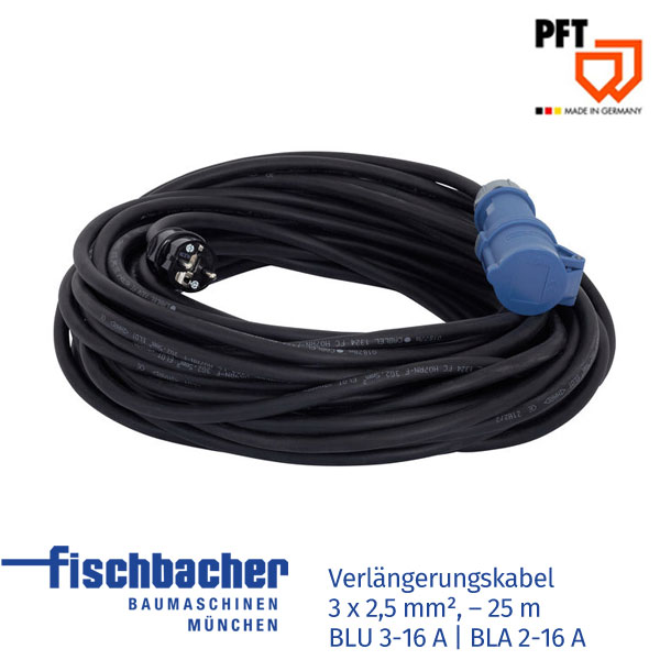Fischbacher Verlängerungskabel 3&#215;2,5mm² BLU 3-16A | 25m 20423420