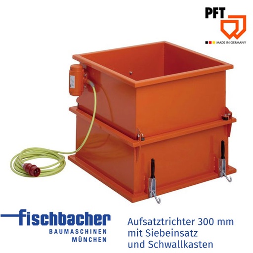 [00098004] Aufsatztrichter 300 mm mit Siebeinsatz und Schwallkasten
