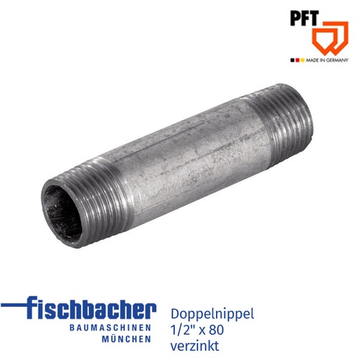[20203410] Doppelnippel 1/2" x 80 verzinkt