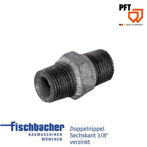 [20203710] Doppelnippel Sechskant 3/8" verzinkt