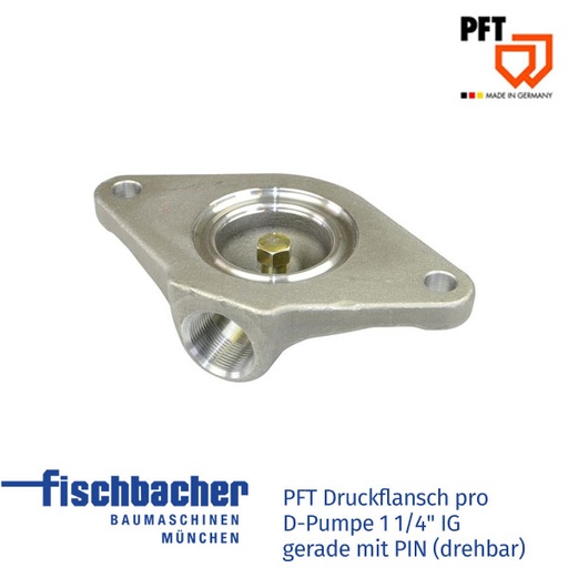 [00467669] Druckflansch pro D-Pumpe 1 1/4" IG - gerade mit PIN (drehbar)