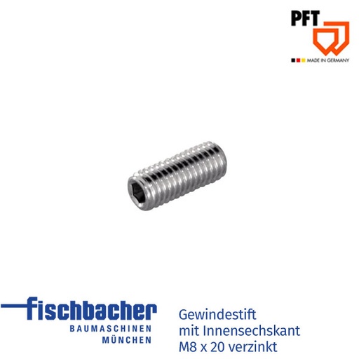 [20209603] Gewindestift mit Innensechskant M8 x 20 verzinkt (VPE 10)