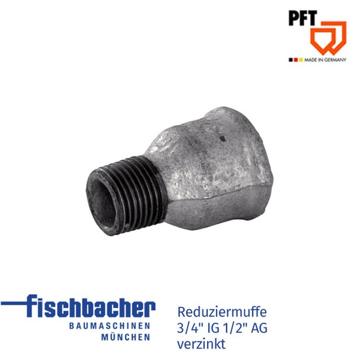 [20205100] Reduziermuffe 3/4" IG 1/2" AG verzinkt