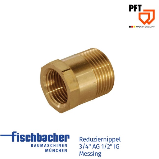 [20205111] Reduziernippel 3/4" AG 1/2" IG Messing