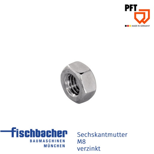 [20206400] Sechskantmutter M8 DIN 934 verzinkt